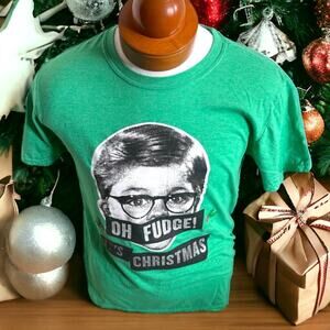 A Christmas Story Tee M Green Oh Fudge It's Christmas Short Sleeve Movie Ralphie